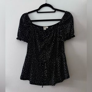 Black and White Polka Dot top